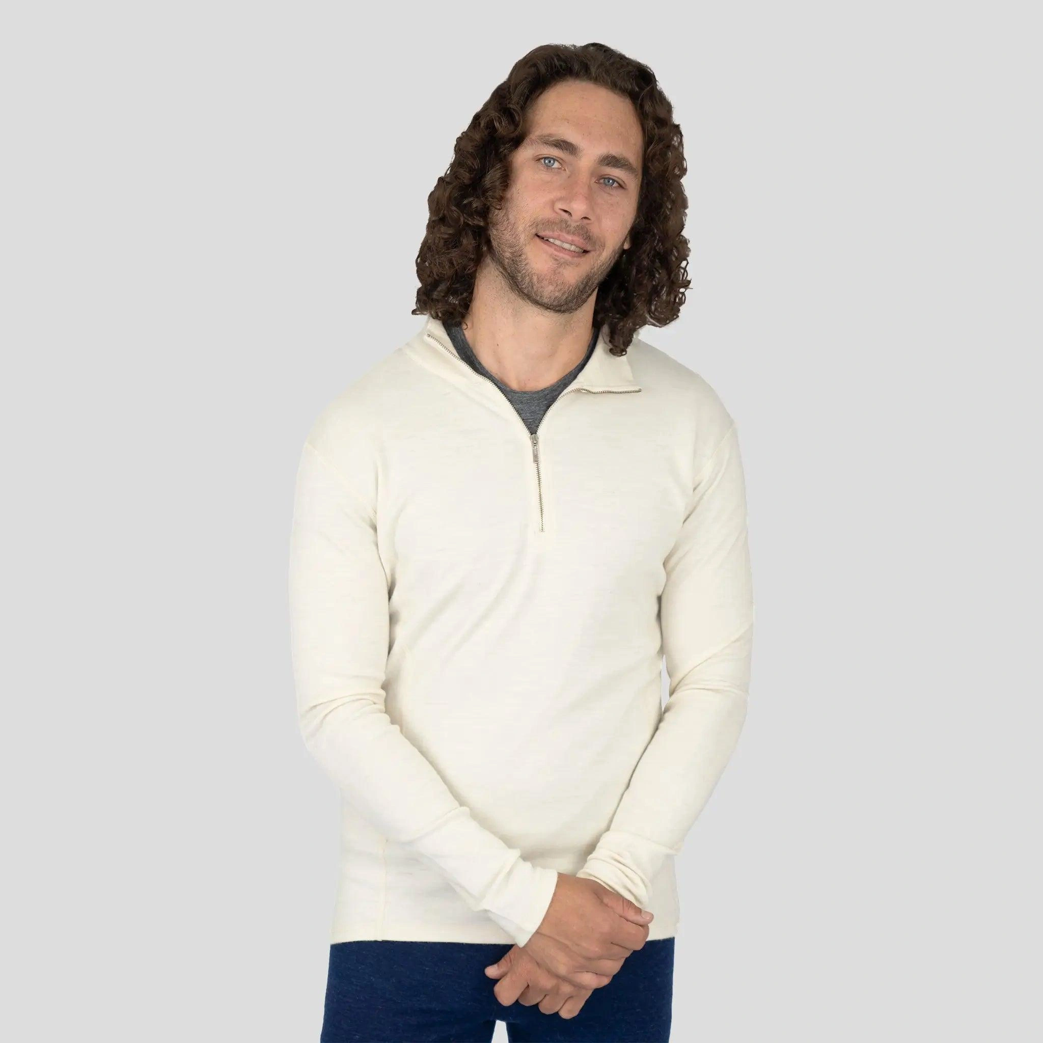 Ultra-Soft Alpaca Base Layer: Lightweight Half-Zip - Perfect Comfort for Any Adventure.